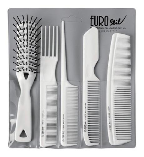 Estuche De 4 Peines Profesionales Blancos Eurostil