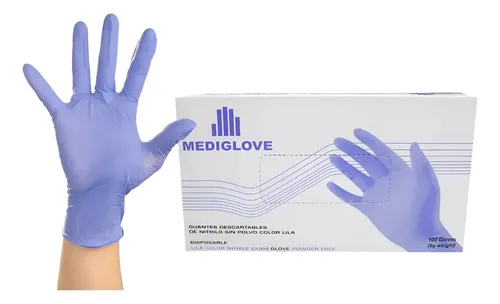 Guantes De Nitrilo Lavanda Talla M X 100 Unidades Mediglove