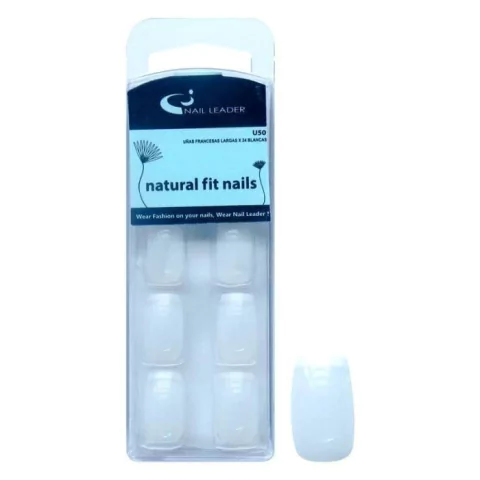 Uñas Francesas Largas X 24 Unidades Blanca Nail Leader