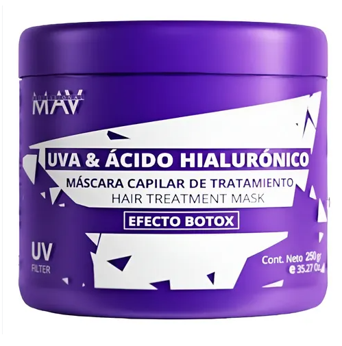 Máscara Capilar Uva y Ácido Hialurónico 250g Mav Profesional