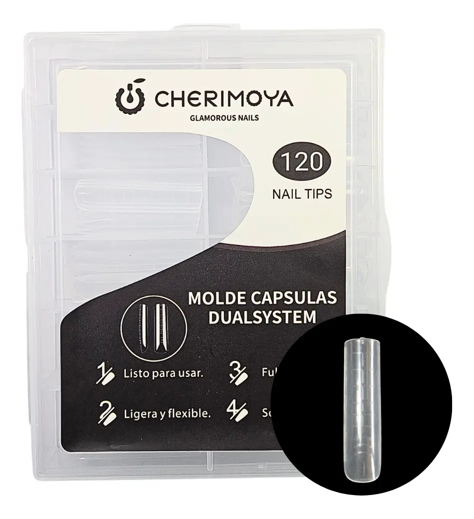Moldes Cápsulas Dual System para Uñas 120 Unidades Cherimoya